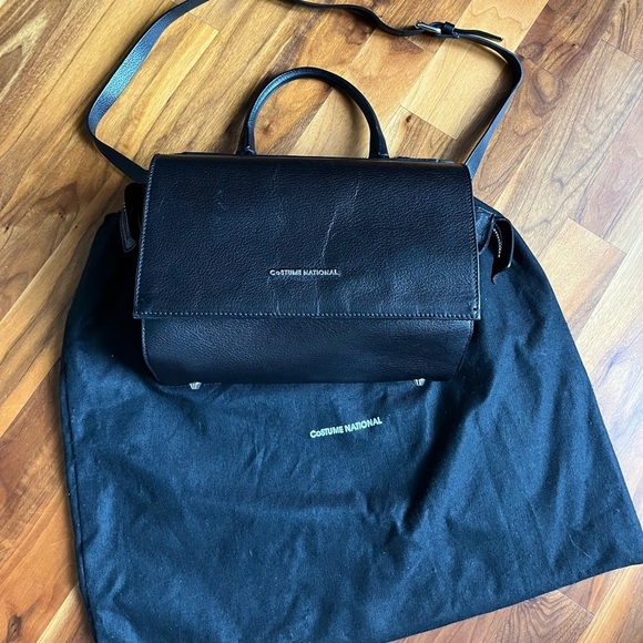 Costume national black leather purse NEW